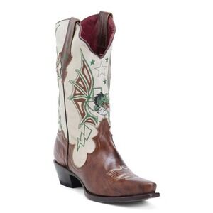 FERRINI‎ V-Toe Leather Dragon Cowgirl khaleesi Western Boots Women's Sz 8.5 NIB!